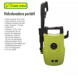 Lion Tools Hidrolavadora eléctrica Lion Tools LAVA-1200 PSI