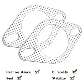 Generico 2pcs 2 Inch Car Exhaust Gasket with 2-Bolt, Replaces OEM#120-06310-0002 Exhaust Manifold Gasket, Exhaust Flange Gasket Car Accessories Made of High Temp Gasket Material (2.5 Lnch)