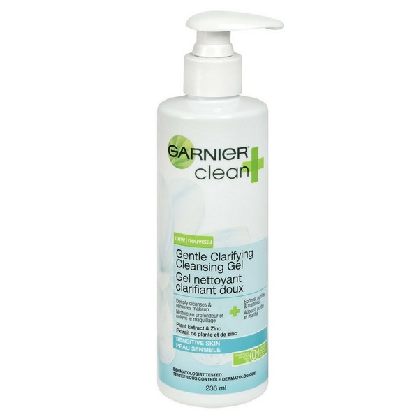 Garnier Clean Gentle Clarifying Cleansing Gel, Sensitive Skin, 8 Fl Ounces (Pack of 2)