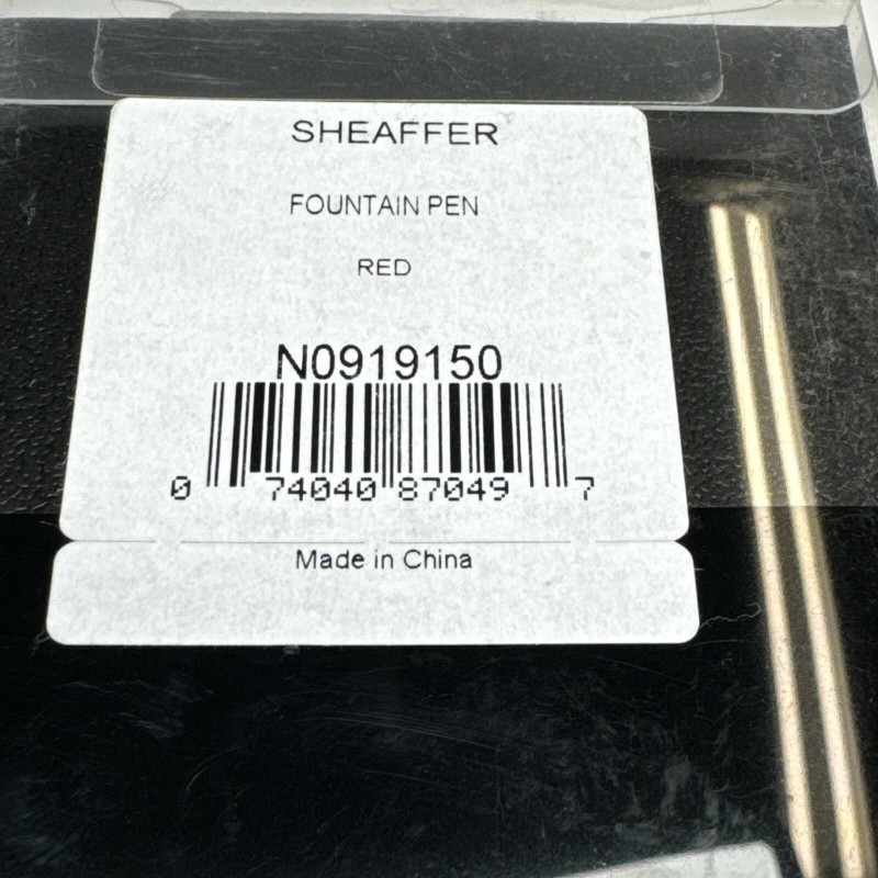 Sheaffer Award Red Fountain Pen Medium Nib Blk Ink W/Giftbox