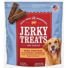 Jerky Treats American Beef Dog Jerky Treats - Golosinas de carne seca para perros, 60 onzas