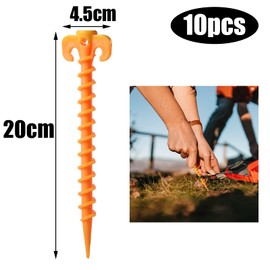 inherited 10 pcs Screw Tent Stakes, Spiral Ground Anchor Nail Tent Pegs for Tents Works Well in Sand and Soil for Jungle Crossing Picnic Camping & Adventure.(20cm״.5cm, 10),Yellow