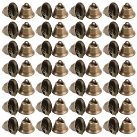 AUEAR, 60 Pack Bronze Mini Jingle Bells Small Liberty 26mm Craft Decorative Xmas Tree Ornaments for Party Wind Chimes Holiday Decor DIY