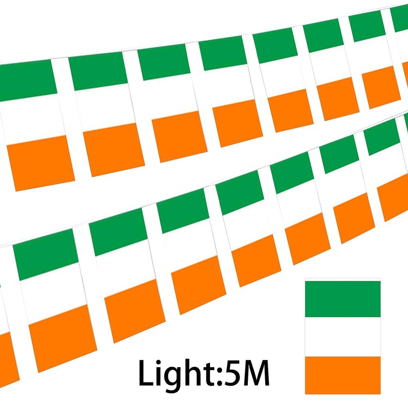 HIXNUG 2Pcs Irish Flag Bunting Rectangular Double Sided Irish Bunting