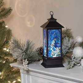Roman 133322 Led Holy Family Printed Swirl Lantern, 10.5 inch, Multicolor