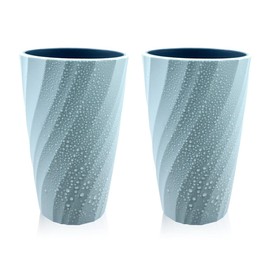 2Pack Unbreakable Toothbrush Cup Bathroom Tumbler, Soft and Durable, Bathroom Cup Toothbrush Tumbler Toothbrush Holder (Light Blue)