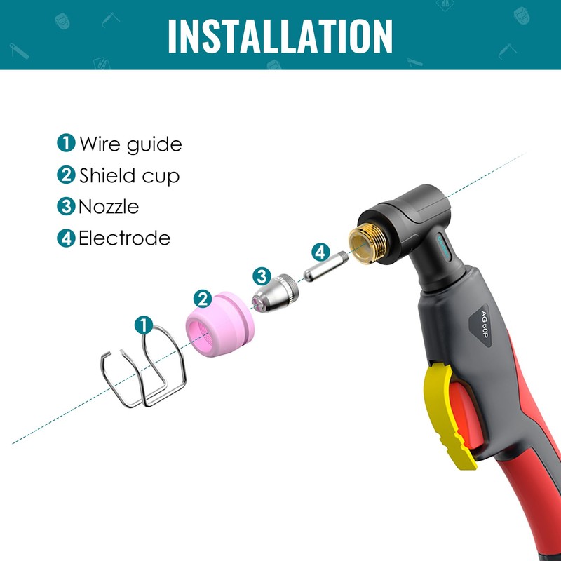 bestarc Pilot Arc Plasma Cutting Torch, AG60P 4 Meters High