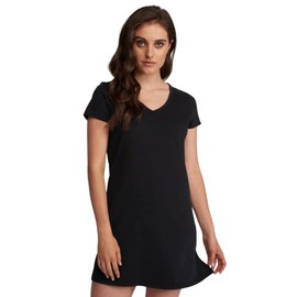 Lusome Nightgown Pajamas for Women, Cooling Sleep Shirt for Hot Flash Relief and Night Sweats, Women’s PJs for Hot Sleepers, Black L