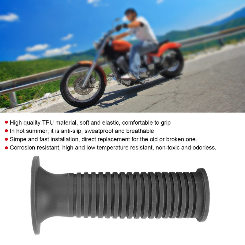 Pair of 25/28mm 1in TPU Motorcycle Hand Grip Gray Modified