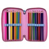 CARTOON 44 Pcs Multi Compartment Pencil Case with 3 Zippers