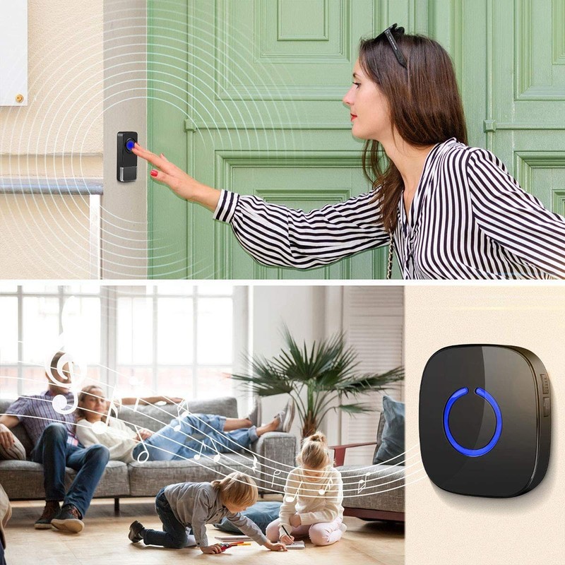 Doorbell Wireless Chime Kit with 2 Door Bells and 2