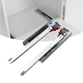 Heavy-Duty Floor Mounting, 1 Pair of Underfloor Guides, Full Extension 250 mm Extension Rails, Floor Mounting with Blumtion Soft Close Telescopic Rails, Floor Mounting, Full Extension (25 cm)