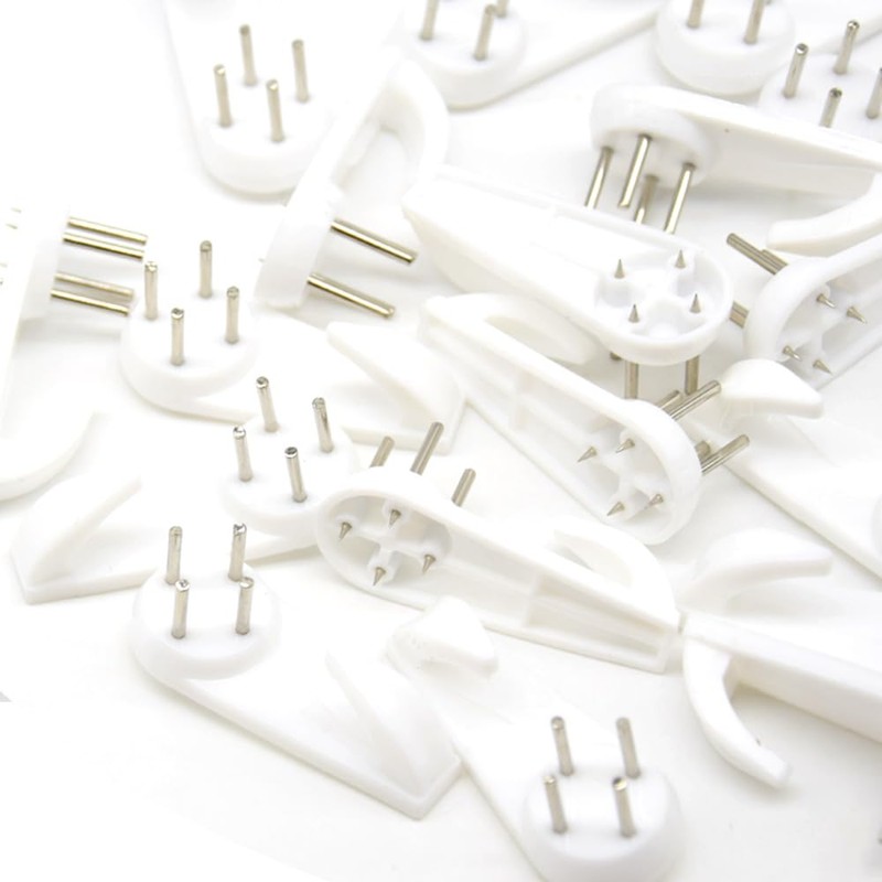 Yosawo 20 Pieces Picture Hooks Non-Trace Hook Plastic Hardwall Hanger