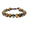 Ochrana Pulsera Ajustable de Ojo de Tigre Mate con hematita