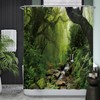 Ulticool Shower Curtain - Rainforest Nature Eco Plants Waterfall -