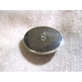 GLASS DOME PICTURE BUTTON of MOTHER & BABY ELEPHANT  1 inch 25mm