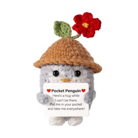 Belligern Positive Penguin Pocket Penguin Emotional Support Plush Mini Funny Positive Penguin Crochet Doll Pocket Hug Penguin Emotional Support Plush Good Luck Gift Birthday Christmas Decoration