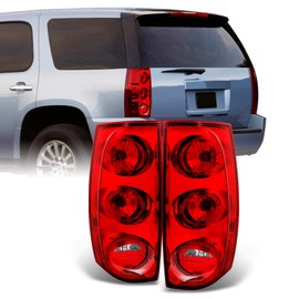 For GMC Yukon XL 1500/2500 Red Clear Tail Lights Brake Lamps Driver Left + Passenger Right Replacement