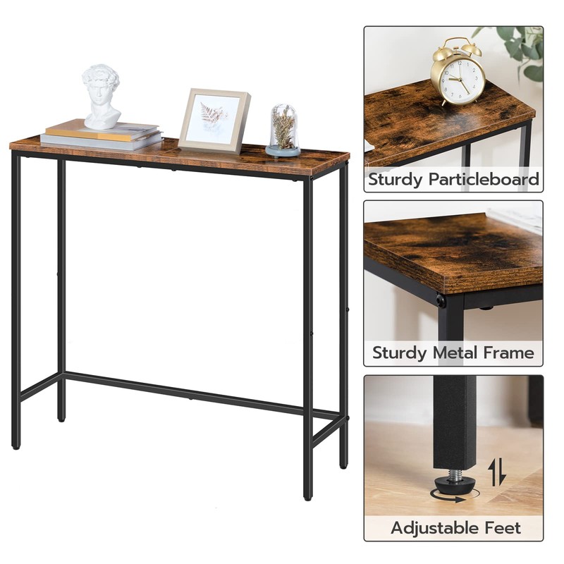 HOOBRO Narrow Console Table, 29.5" Small Entryway Table, Thin Sofa