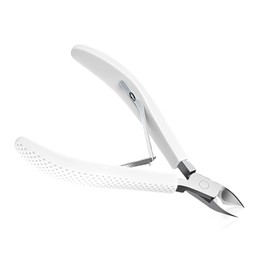 Criyar White 1PC Fine Edge Cuticle Trimmer & Nippers, Silicone Handle Stainless Steel Nail Tools for Precise Removal, Durable Washable Cuticle Cutter & Remover Nail Clippers