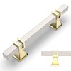 Amerdeco 10 Pack Brushed Satin Nickel and Gold Cabinet Pulls