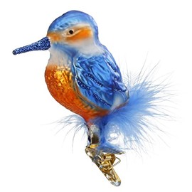 Inge-Glas Bird Clip-On Icebird 10024S014 IGM German Blown Glass Christmas Ornament