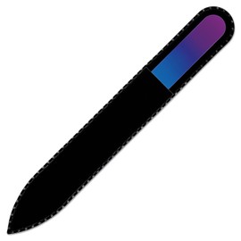 Mont Bleu Coloured Glass Nail File in Black Velvet Bag - Real Tempered Glass - Handmade in the Czech Republic