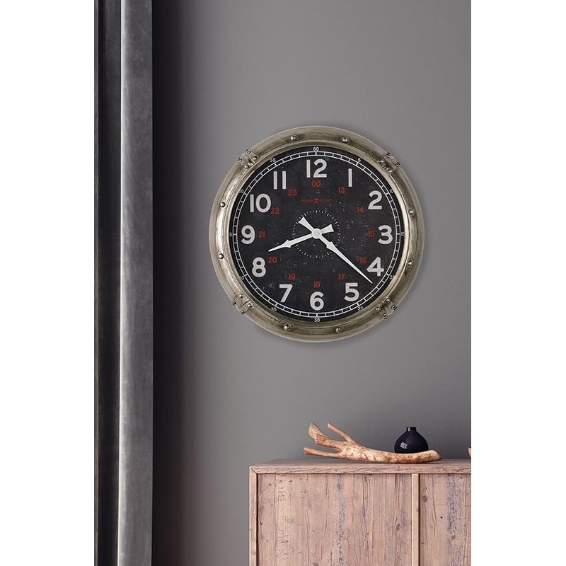 Howard Miller Coe Wall Clock II, Aged Silver