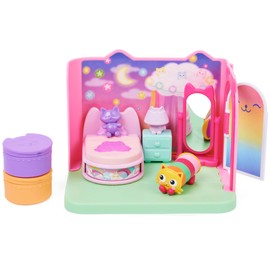 Gabby’s Dollhouse, Sweet Dreams Bedroom with Pillow Cat Figure and 3 Accessories, 3 Furniture Pieces and 2 Deliveries, Kids’ Toys for Ages 3 and above