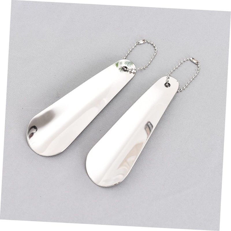 Ipetboom 2pcs Short Handled Stainless Steel Shoe Horns for Men