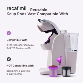 Reusable K Cup with Bottom Filter Mesh MG Coffee Refillable Coffee Pod for Keurig 2.0 Reusable K-Carafe Holder- Purple