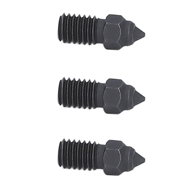 3 Pcs 3D Printer Nozzle M6 Hardened Steel Heat Resistant