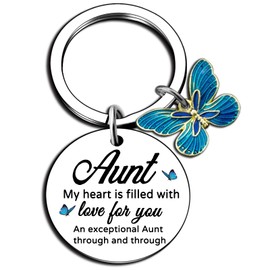 Davrock Aunt Gifts from Niece Nephew Aunt Birthday Gifts Best Aunts Ever Gift Auntie Keychain Valentine's Day Birthday Christmas Stocking Stuffers Mothers Day Gift