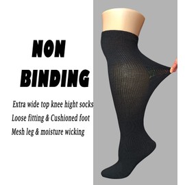 LORVVDE Extra Wide Bariatric Socks Lymphedema Knee High Walking Boot Sock for Air Cam Walkers Brace Orthopedics Cast Boot Men Women Unisex One Size 2 Pairs