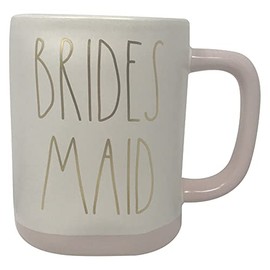 Rae Dunn Ceramic Coffee/Tea Mugs (Brides Maid/Pink Interior Gold Font)