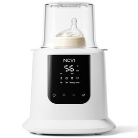 NCVI Baby Bottle Warmer, Quick Heating with LCD Display, Defrost and Keep Warm, Steam Steriliser, Intelligent Temperature Control and Timer, Automatic Shut-Off