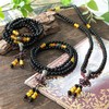 Nupuyai Black Agate 108 Prayer Beads Energy Crystals Stone Bracelet