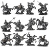 Set of 12 Medieval Armored Cavalry Horse Knights in Suit