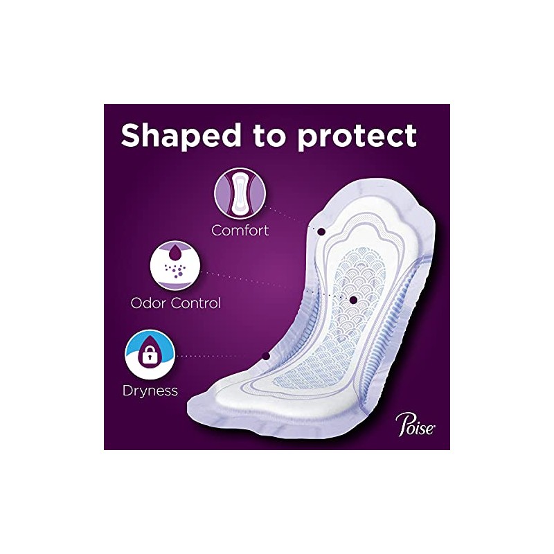 Poise Incontinence Pads, Maximum Absorbency, Long, 12 ct