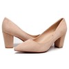 VenusCelia Women's Lewin Pump Chunky Heel Shoe, Nude Suede, 5