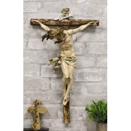 Ebros Large Jesus Christ at Calvary Crucifix INRI Wall Cross Hanging Plaque 20"H