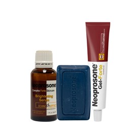 Neoprosone - Kit Gel Forte + Serum Aclarante 30ml + Jabón Exfoliante | Tratamiento Para Manchas, Acné, Piel Grasa Y Tono Uniforme | Cuida...