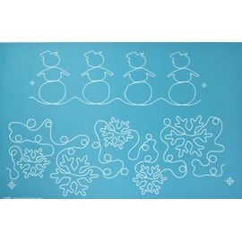 Full Line Stencil - White Winter with Snowman Border - Continuous Line Template for Free Motion, Domestic, Hand, Long-Arm Quilting (40005)