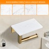 Brushed Gold Toilet Paper Holder with Shelf, 304 Stainless Steel