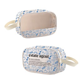 MEIKIUP Estate Agent Clear Makeup Bag Real Estate Closing Makeup Bag New Real Estate Agent Gift Staff Gift (Estate CMB)