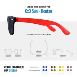 Enchroma Color Blind Glasses for Kids - Skypark - Correcting & Enhancing Glasses for Outdoor Use, Deutan Color Blindness, Black/Red