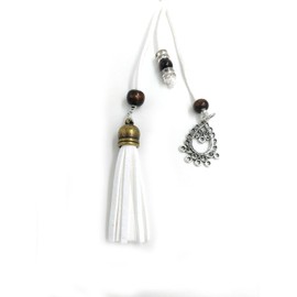 Hedyzone Women's Waist Belts Woven Tassels Chain Belt Skinny Rope Belt for Skirt Dress Boho Style White