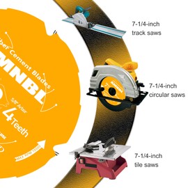 7-1/4 Inch 4T PCD Tipped Hardie Blade Fiber Cement Saw Blade, D0704DH Fit for Diablo 7-1/4 Circular Saw, for Fiber Cement Laminate Flooring, 5/8-Inch DMK Arbor, Polycrystalline Diamond Tipped, 2Pack