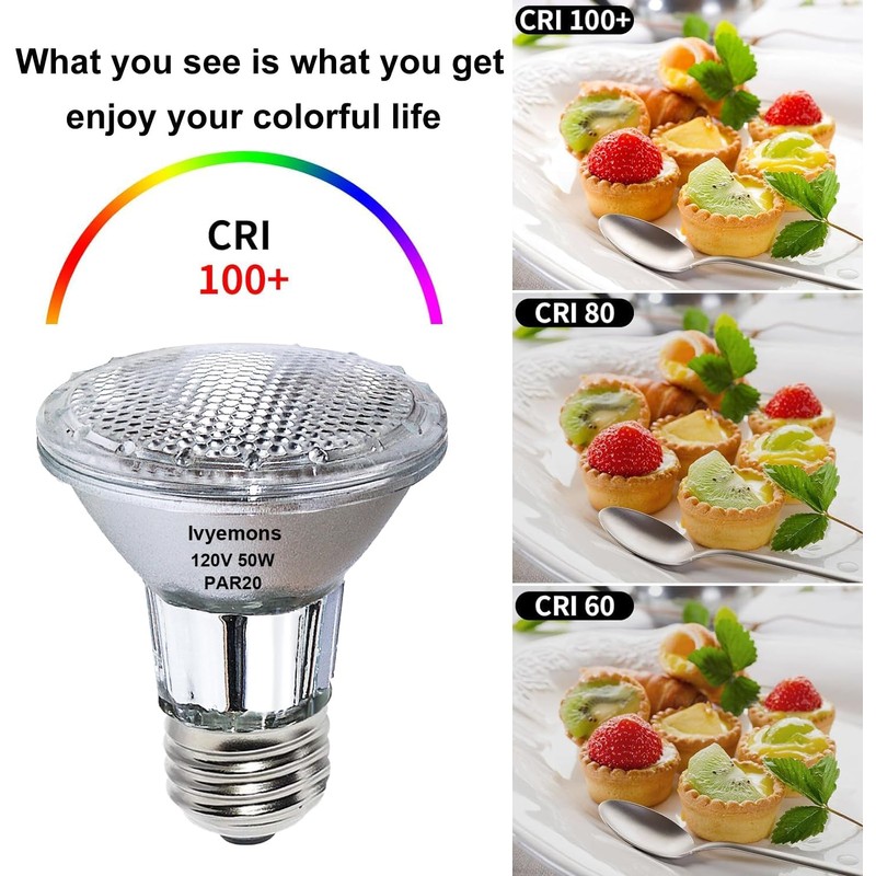 Ivyemons PAR20 50W Halogen Bulb - 2 Pack 120V 50W