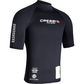 Cressi Men's Man Black Dive Center Men s Rash Guard UV Sun Protection UPF 50 Short Sleeve, Black, 2 48 UK